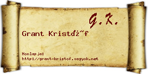 Grant Kristóf névjegykártya